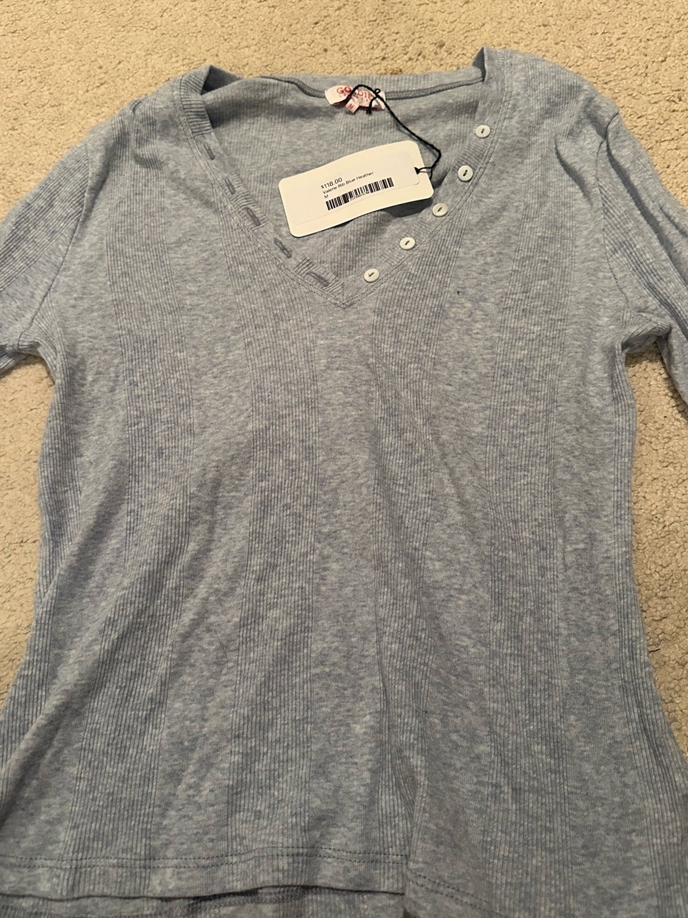 Goldie Valerie ribbed blue heather new with tags size medium